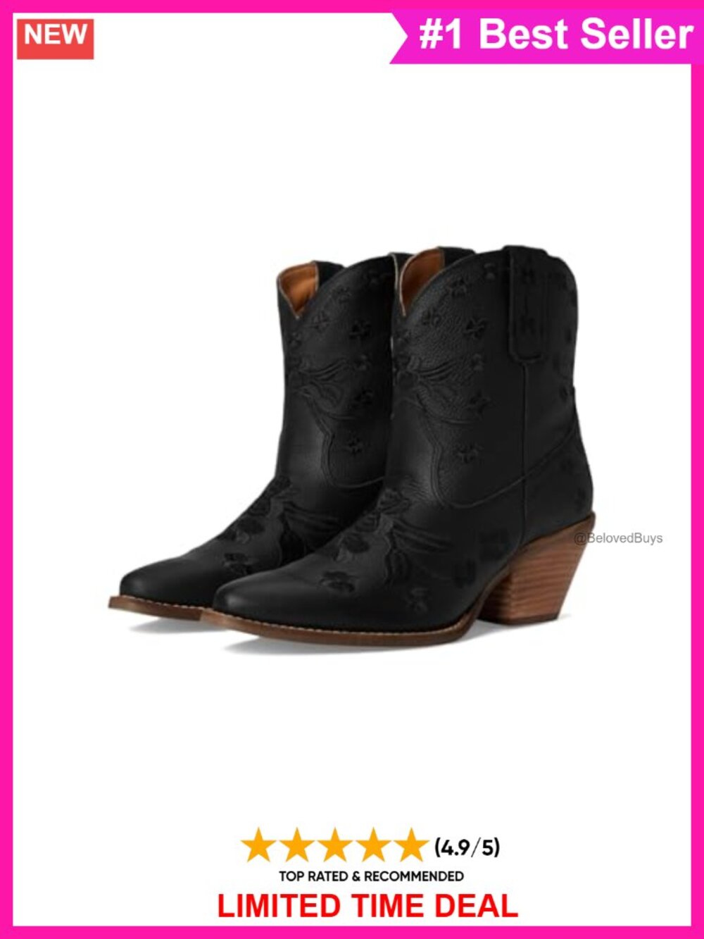 Dingo Embroidered Snip Toe Ankle Boots Leather Casual
